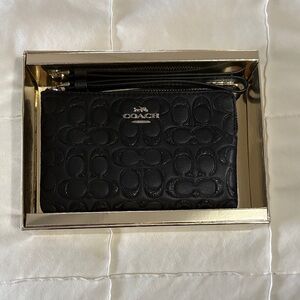 Coach Embossed Black Wristlet BRAND NEW